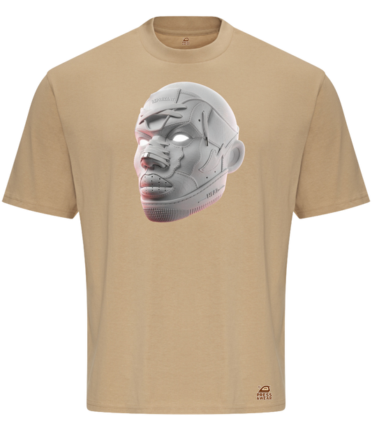 Unisex Oversized Futuristic Robot Face Graphic T-Shirt